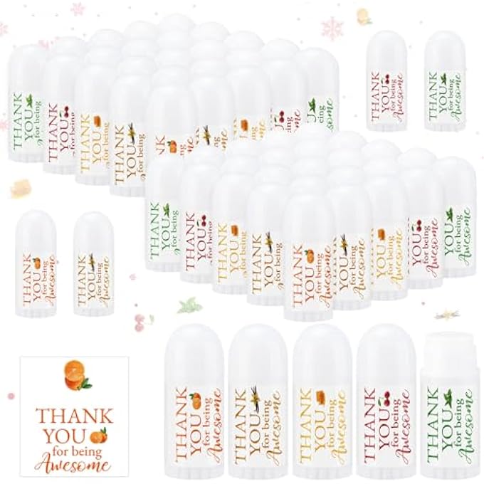 Swiffen 50 PCS THANK YOU GIFTS MINI LIP BALM PACK LIP MOISTURIZER ASSORTED FLAVORS DRY LIP CARE PRODUCTS FOR TEACHER BABY SHOWER COWORKERS FRIEND - Image 1